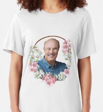 Dr. Phil - Blue Flower Frame Slim Fit T-Shirt