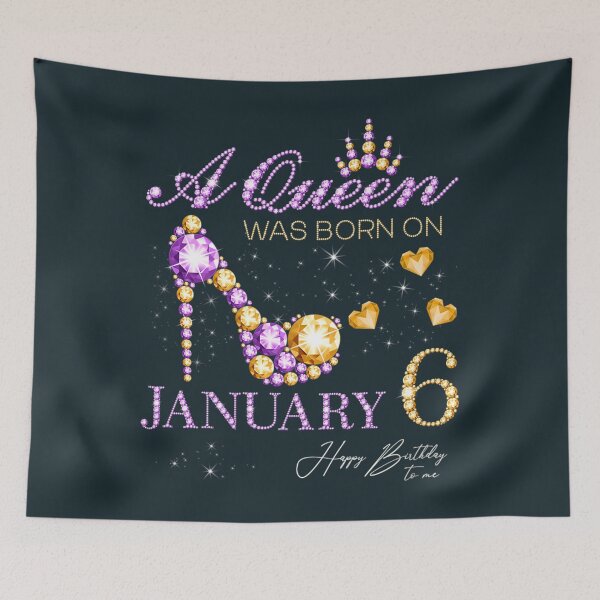 Item preview, Copy of A QueenA Queen Was Born On January 6 Happy Birthday To Me Queen Was Born On January 06 Happy Birthday To Me designed and sold by TokudaAichi.
