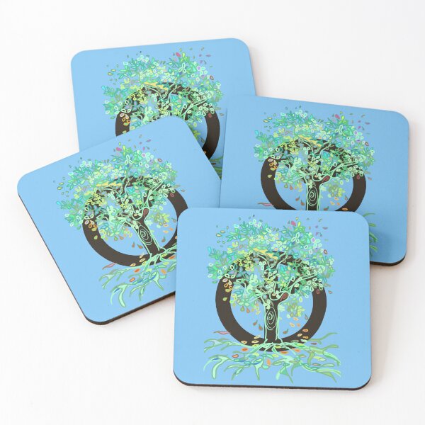 Item preview, Tree of Life PEACE Tree black and green  designed and sold by MonicaArtist.