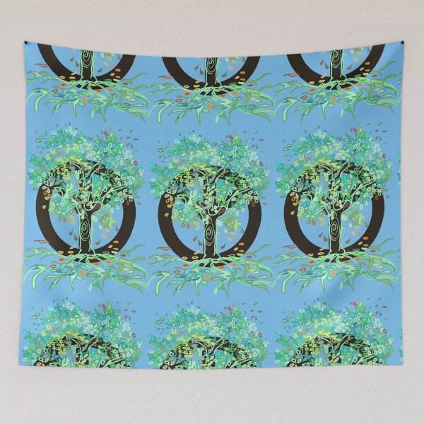 Item preview, Tree of Life PEACE Tree black and green  designed and sold by MonicaArtist.
