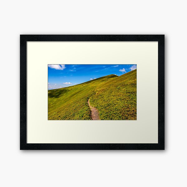 path through the mountain ridge Framed Art Print