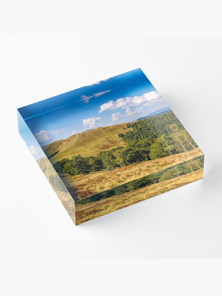 Alternate view of Carpathian Mountain Range in late summer Acrylic Block