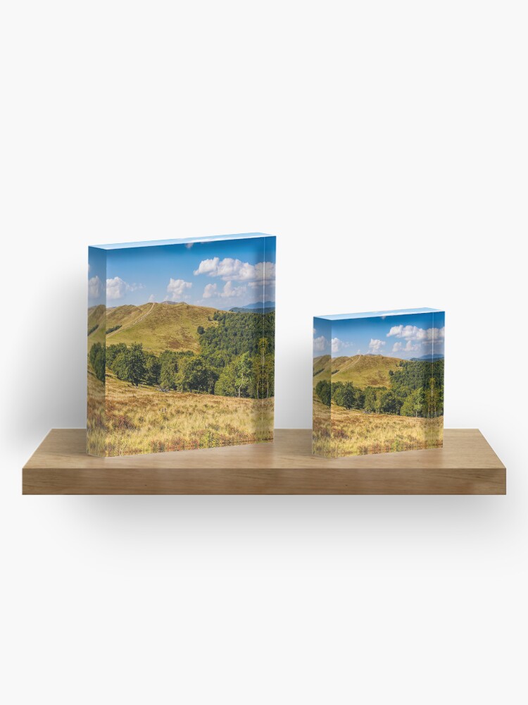 Alternate view of Carpathian Mountain Range in late summer Acrylic Block