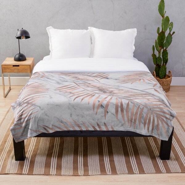 Item preview, Rose gold palm fronds on marble designed and sold by marbleco.