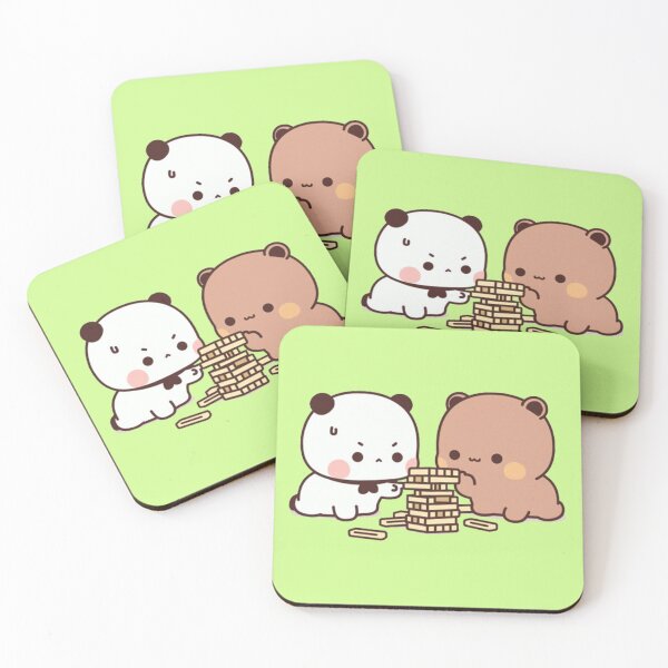 Item preview, Cute Bubu And Dudu Are Playing Wooden Blocks designed and sold by gingersweet.