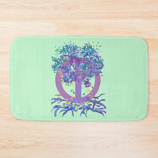 Item preview, Tree of Life PEACE Tree pink, aqua and green  designed and sold by MonicaArtist.