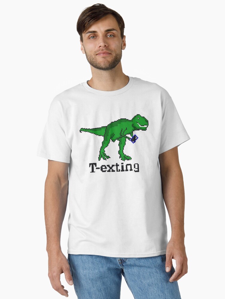Thumbnail 1 of 7, Classic T-Shirt, T-exting - The Chatting T-Rex designed and sold by celeste-vs.