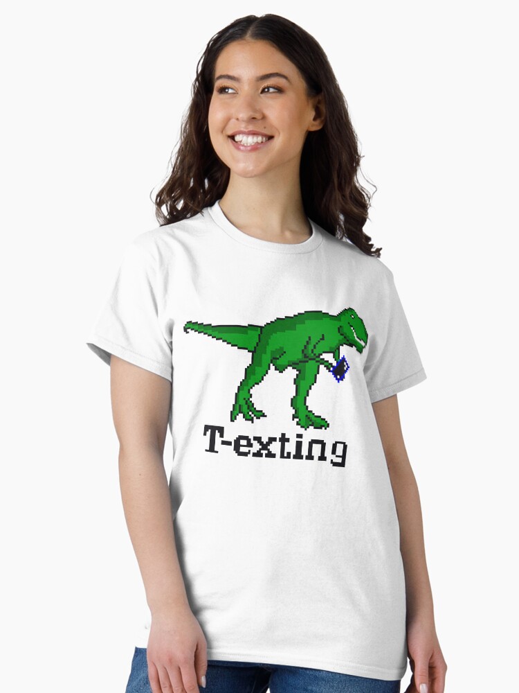 Thumbnail 2 of 7, Classic T-Shirt, T-exting - The Chatting T-Rex designed and sold by celeste-vs.