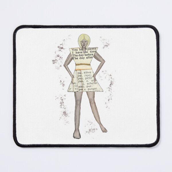 Item preview, Paper Purger Girl - fashion sketch female in mixed media paper dress designed and sold by Jules Smith.