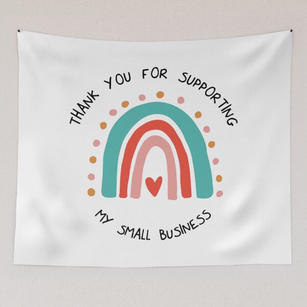 Item preview, Thank You For Supporting My Small Business - Boho Heart Rainbow designed and sold by ZoollGraphics.