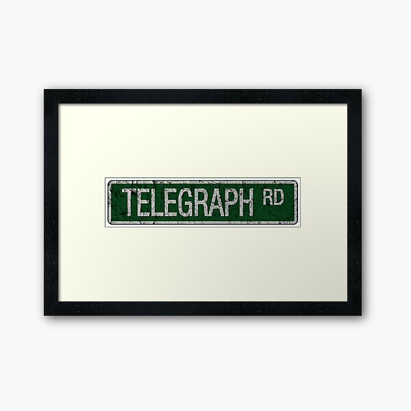 Artikel-Vorschau von Grünes und weißes Straßenschild der Telegraph Road geknackt, designt und verkauft von reapolo.