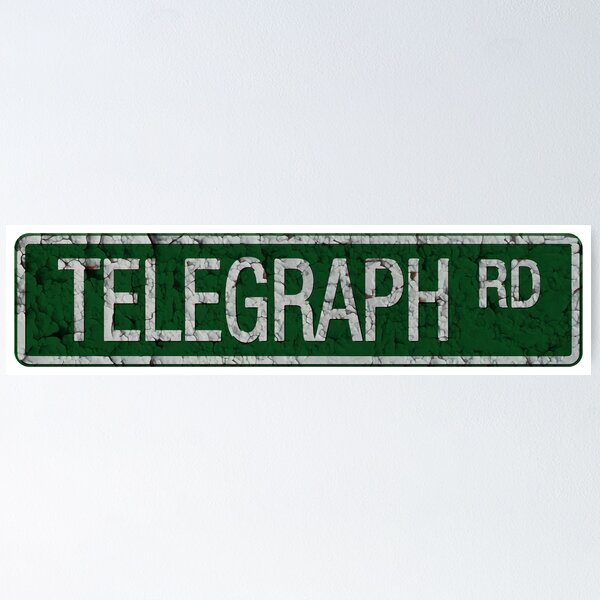 Item preview, Telegraph Road green and  white street sign cracked designed and sold by reapolo.