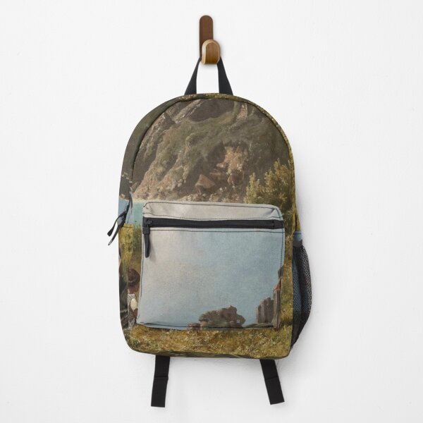 Item preview, Castle on a cliff side with villagers below designed and sold by Vintage Designs +.