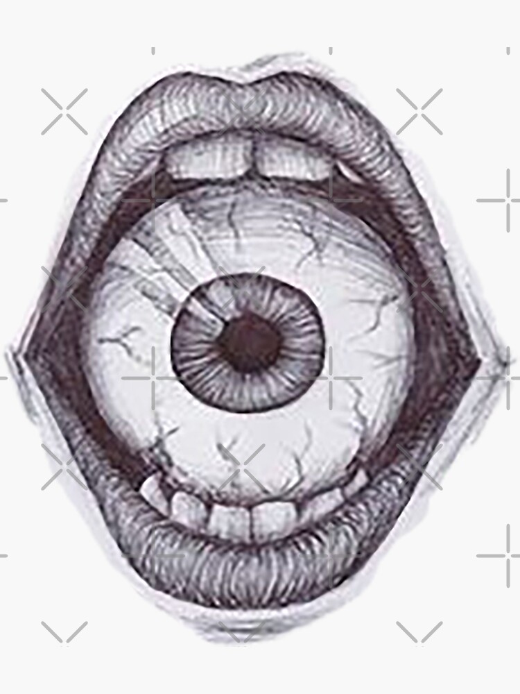 "scary eye" Sticker for Sale by TheBaronsimba Redbubble