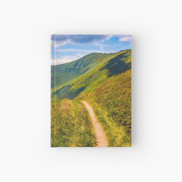 path through a meadow on hillside Hardcover Journal