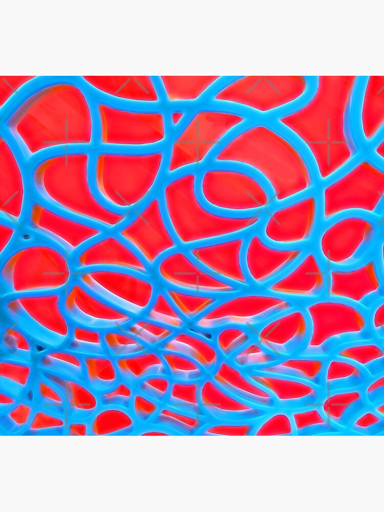 Red and Turquoise Maze - Abstract Art Photography by OneDayArt