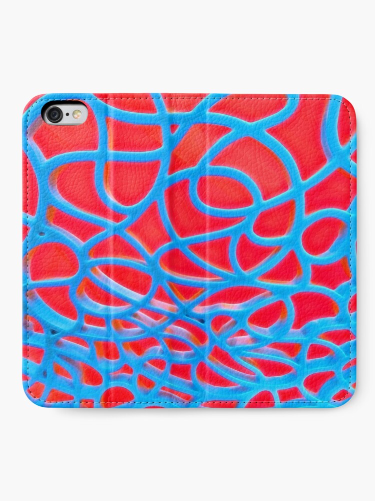 Alternate view of Red and Turquoise Maze - Abstract Art Photography iPhone Wallet