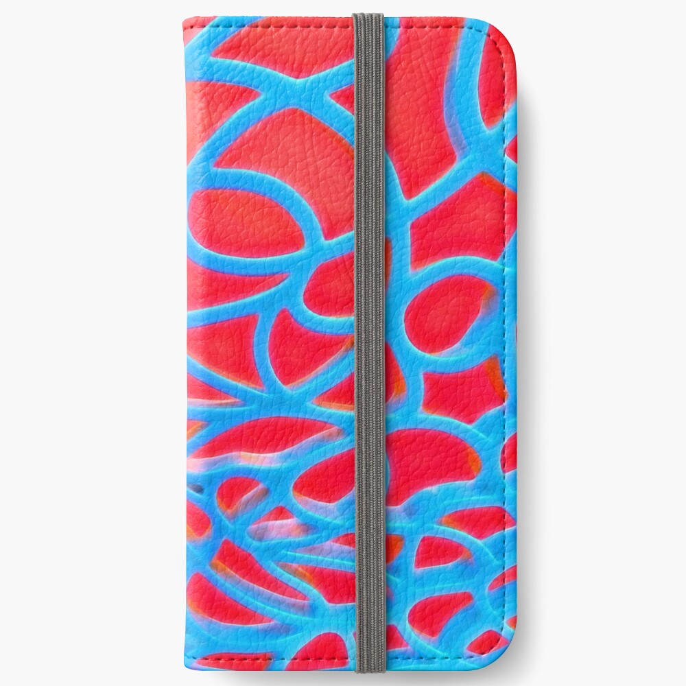 Red and Turquoise Maze - Abstract Art Photography iPhone Wallet