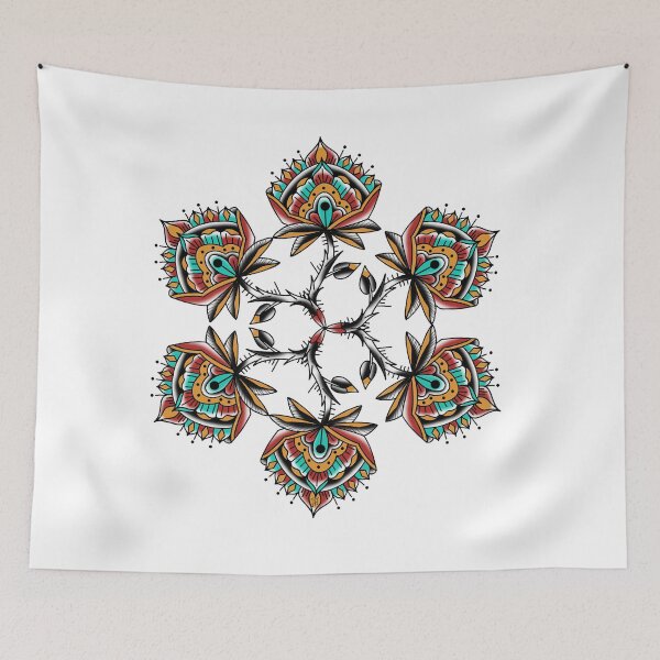 Item preview, Fkj tattoo flash flower designed and sold by franckfkj.