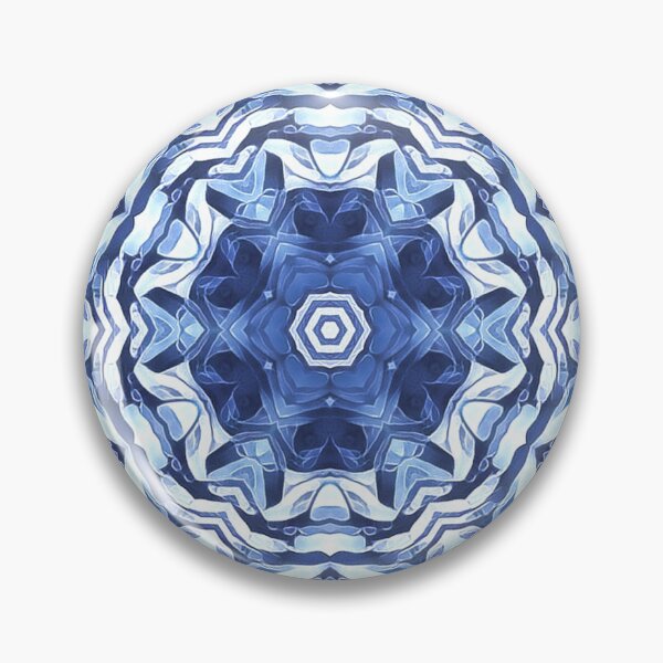 Item preview, detailed creative pattern and design hexagonal kaleidoscopic style in shades of BLUE designed and sold by mister-john.