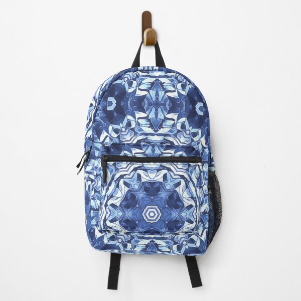 Item preview, detailed creative pattern and design hexagonal kaleidoscopic style in shades of BLUE designed and sold by mister-john.