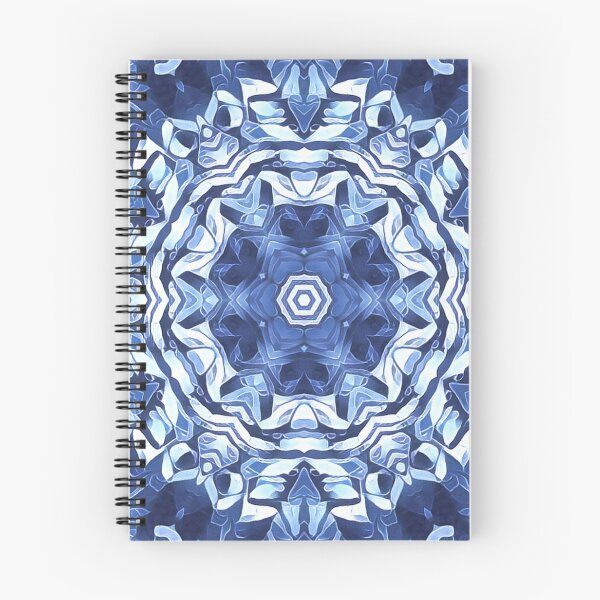 Item preview, detailed creative pattern and design hexagonal kaleidoscopic style in shades of BLUE designed and sold by mister-john.