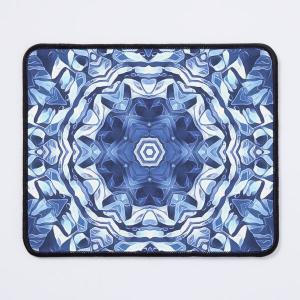 Item preview, detailed creative pattern and design hexagonal kaleidoscopic style in shades of BLUE designed and sold by mister-john.