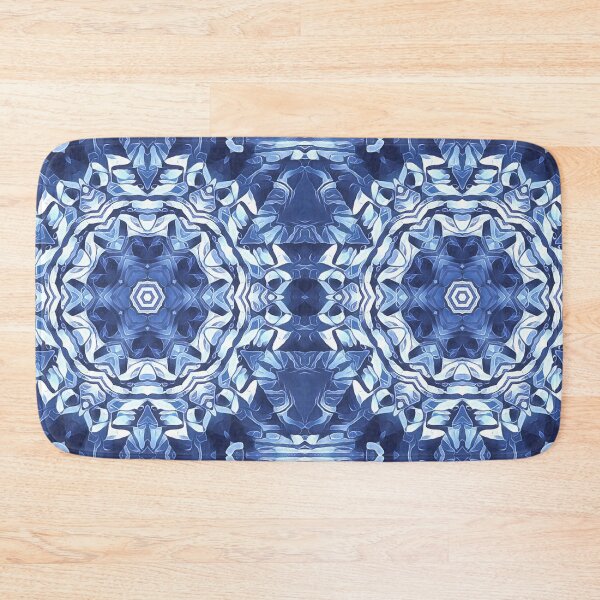 Item preview, detailed creative pattern and design hexagonal kaleidoscopic style in shades of BLUE designed and sold by mister-john.
