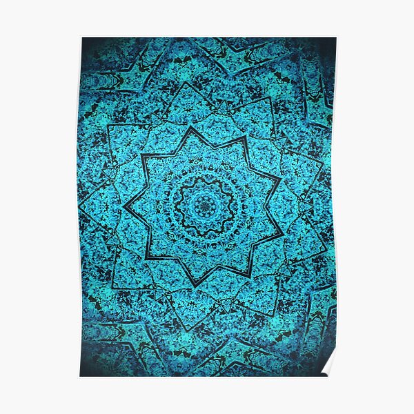 Divine Turquoise Mandala Poster