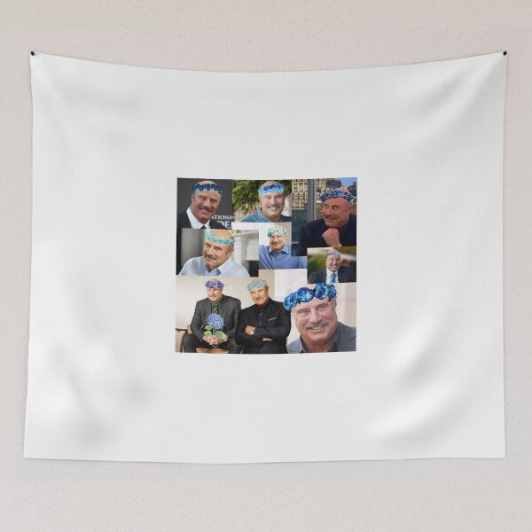 Item preview, Dr. Phil - Blue Flower Crown Collage designed and sold by sophiemonie.