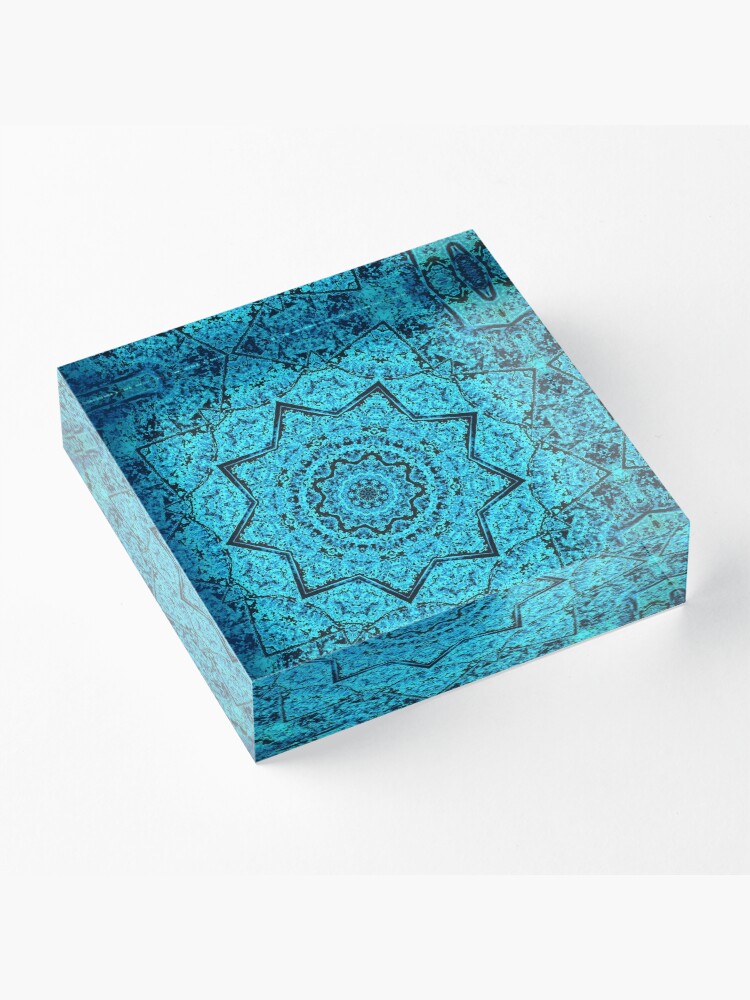 Alternate view of Divine Turquoise Mandala Acrylic Block