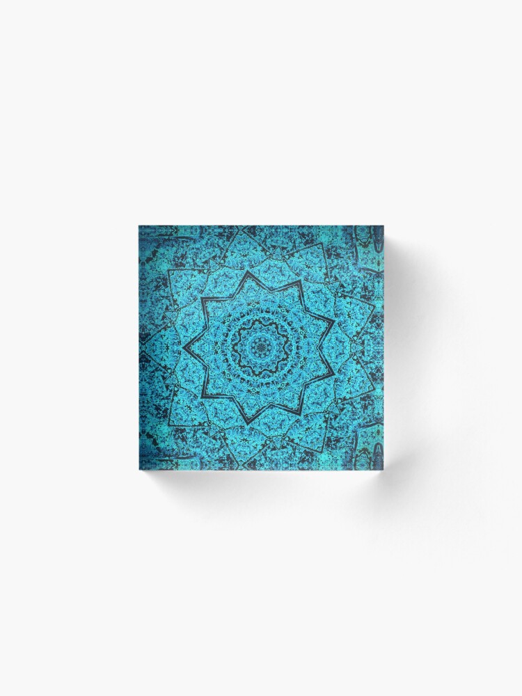 Alternate view of Divine Turquoise Mandala Acrylic Block