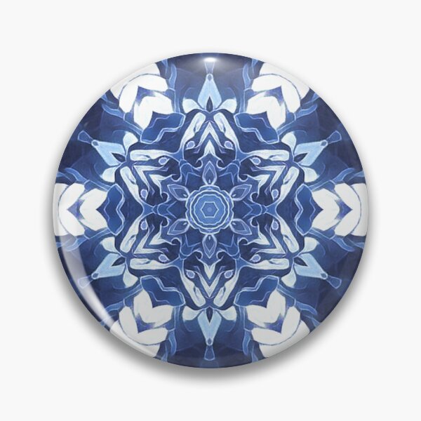 Item preview, intricate creative pattern and design hexagonal kaleidoscopic style in shades of BLUE designed and sold by mister-john.