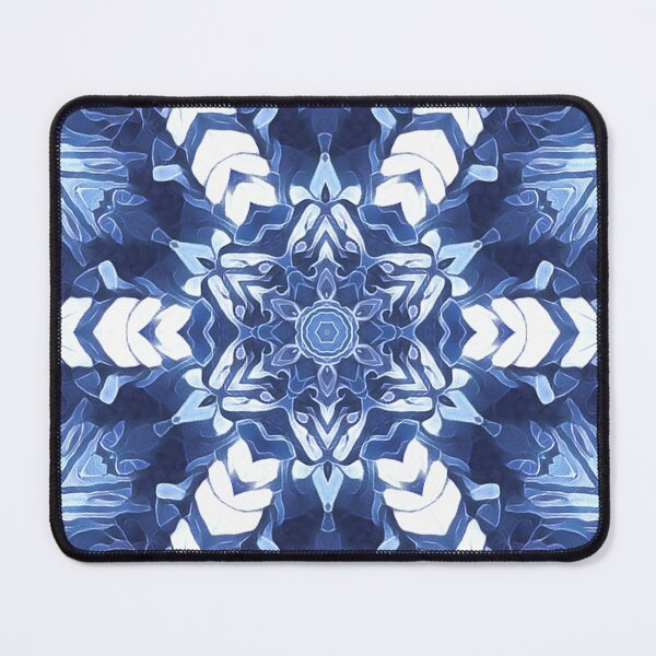 Item preview, intricate creative pattern and design hexagonal kaleidoscopic style in shades of BLUE designed and sold by mister-john.