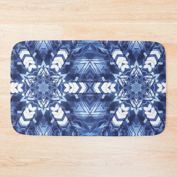 Item preview, intricate creative pattern and design hexagonal kaleidoscopic style in shades of BLUE designed and sold by mister-john.