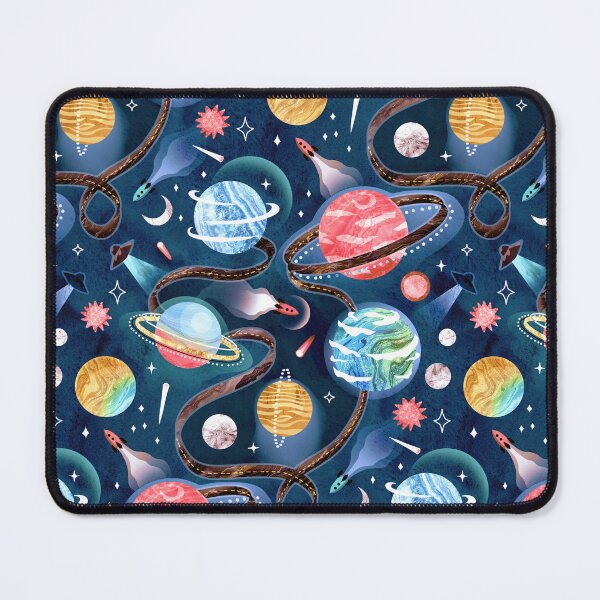 Item preview, Highway to Intergalactic Adventures - Navy Blue, Pink & Yellow designed and sold by TigaTiga.