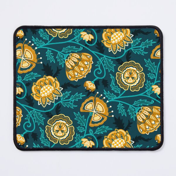 Item preview, Modern Indian Chintz - Mustard & Teal designed and sold by TigaTiga.