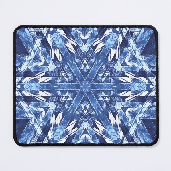 Item preview, geometric creative pattern and design hexagonal kaleidoscopic style in shades of BLUE designed and sold by mister-john.