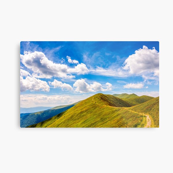path through the mountain ridge Metal Print