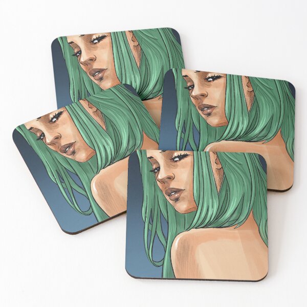 Item preview, mujer de pelo verde designed and sold by Rebekka Schönefuß.