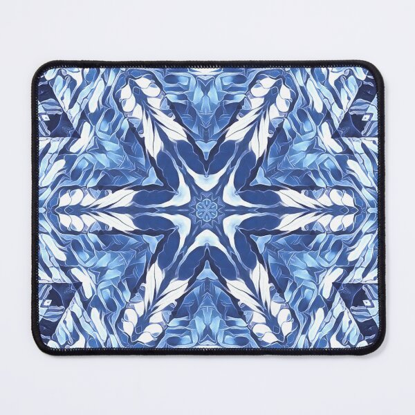 Item preview, repeating creative pattern and design hexagonal kaleidoscopic style in shades of BLUE designed and sold by mister-john.