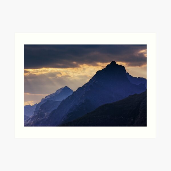 rocky tops at sunset Art Print
