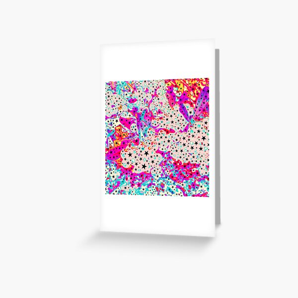 Starry and Sweet - Galactic Stars Neon Art Greeting Card