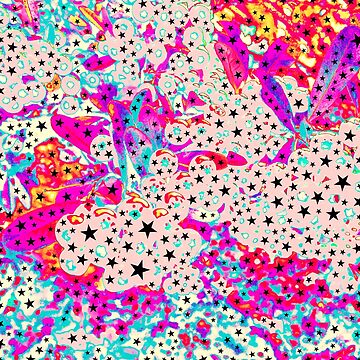 Artwork thumbnail, Starry and Sweet - Galactic Stars Neon Art by OneDayArt