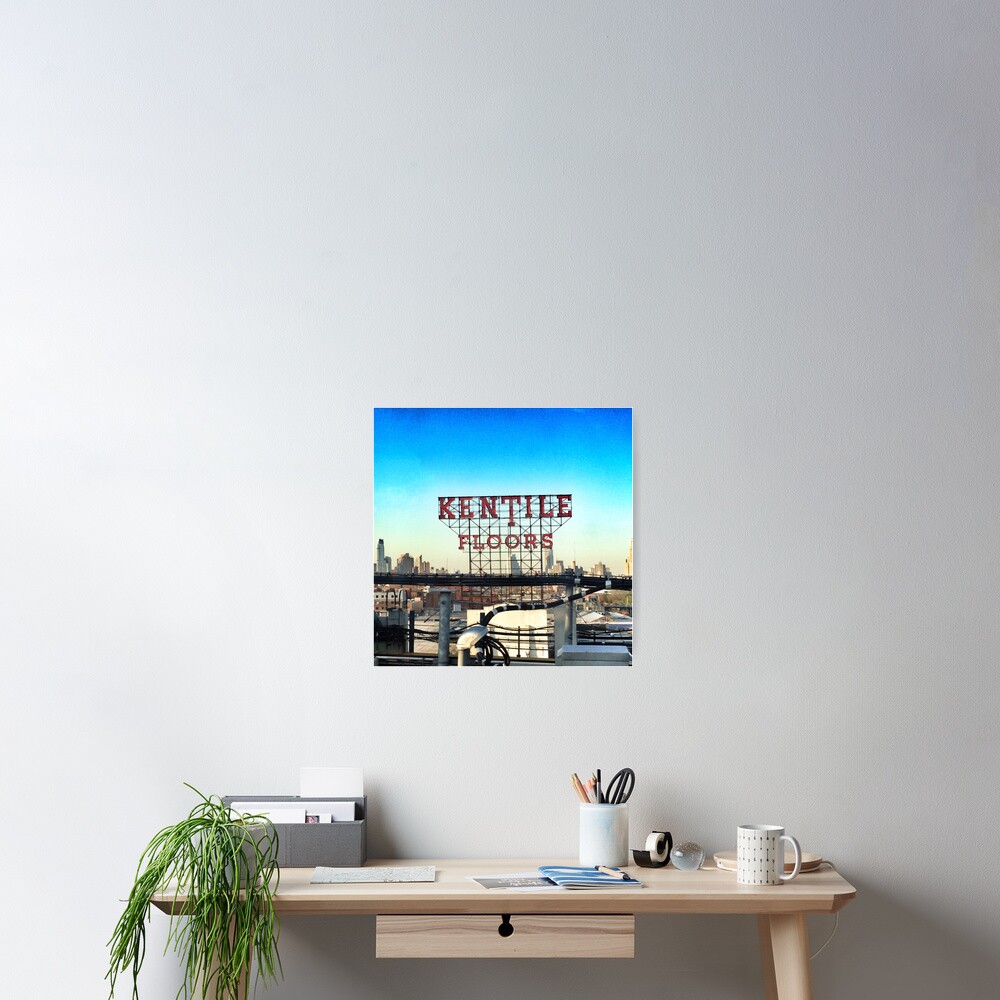 Kentile Floors - Downtown Brooklyn Skyline Photography by OneDayOneImage - Brooklyn Lovers Poster