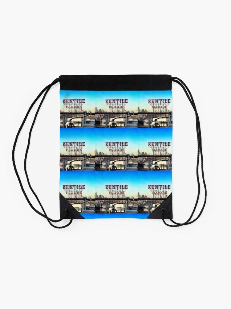 Alternate view of Kentile Floors - Downtown Brooklyn Skyline Photography by OneDayOneImage - Brooklyn Lovers Drawstring Bag