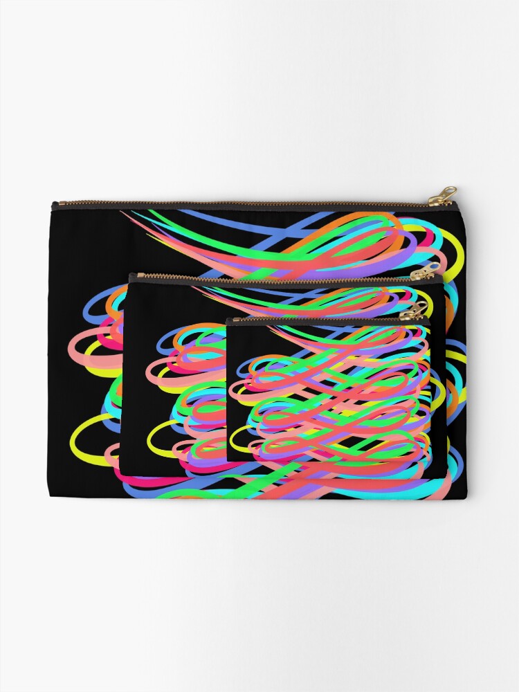 Alternate view of Neon Swirls - 80s Style - Graduation Gift Idea Zipper Pouch
