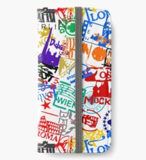 Travel Destination Passport Stamp Pattern iPhone Wallet/Case/Skin