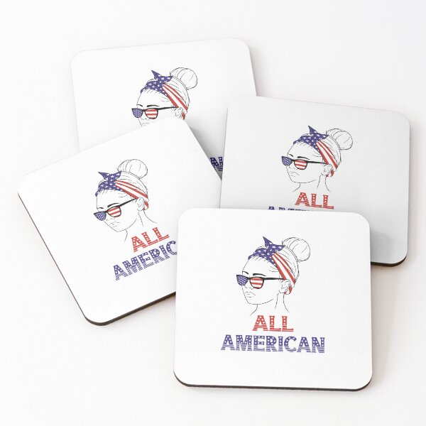 Item preview, Womens All American Cute Girl 4th of July Girls Kids Sunglasses V-Neck T-Shirt designed and sold by Hema Thilakaratne.