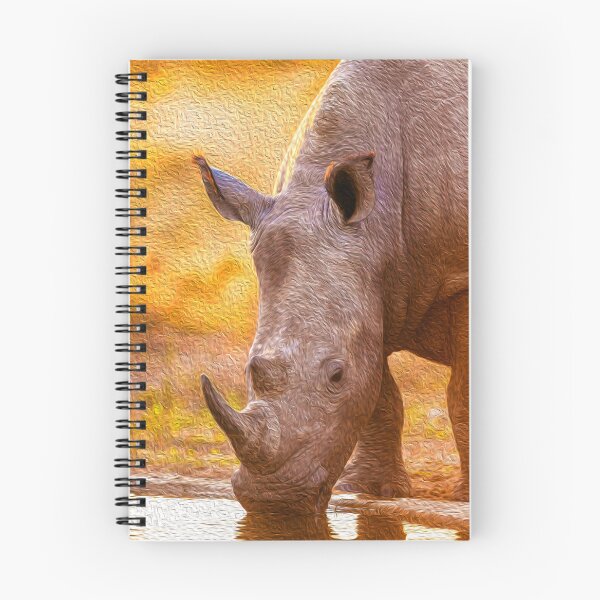 Artikelvorschau, Nashorn-Trinkwasser-Sonnenuntergang entworfen und verkauft von friendlyfauna.